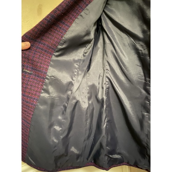Vintage Liz Claiborne Collection Blazer Jacket Tweed Plaid Wool Purple Womens 6 - Picture 10 of 10